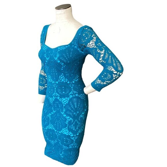 NWT Free People Intimately Lace Dress Sz M/L Teal "Deep Ocean" #173K - Picture 5 of 9